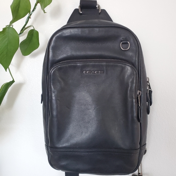 Coach one shoulder Graham backpack C2931 leather - Picture 1 of 10